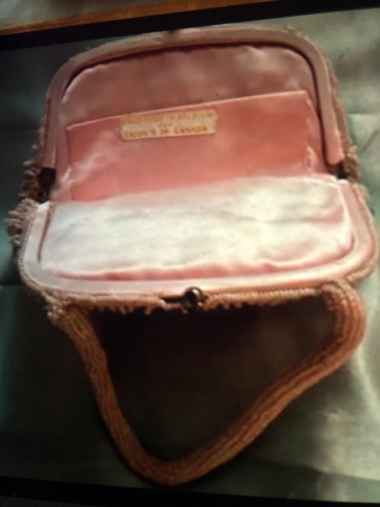 Vintage Pink Beaded Handbag – Made in Canada