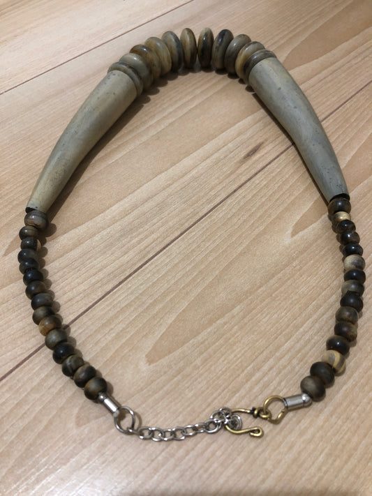 # 14 Collier vintage bois tribal – perles en bois naturel