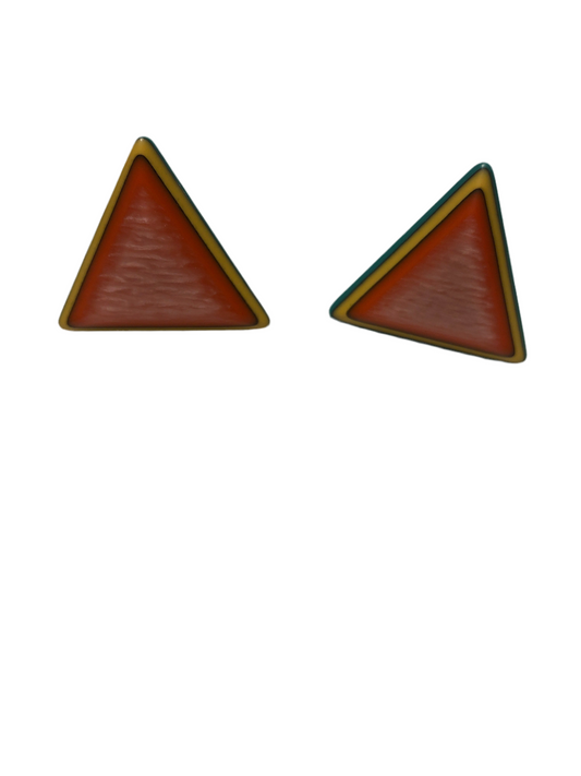 Boucles d’oreilles vintage triangles multicolores années 80
