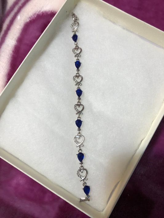 Bracelet vintage cœur doré et perle centrale
