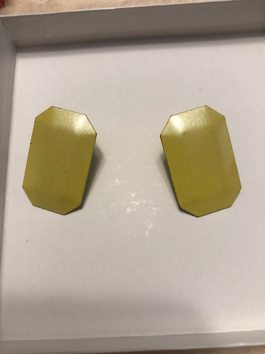 Boucles d’oreilles vintage géométriques octogonales jaunes