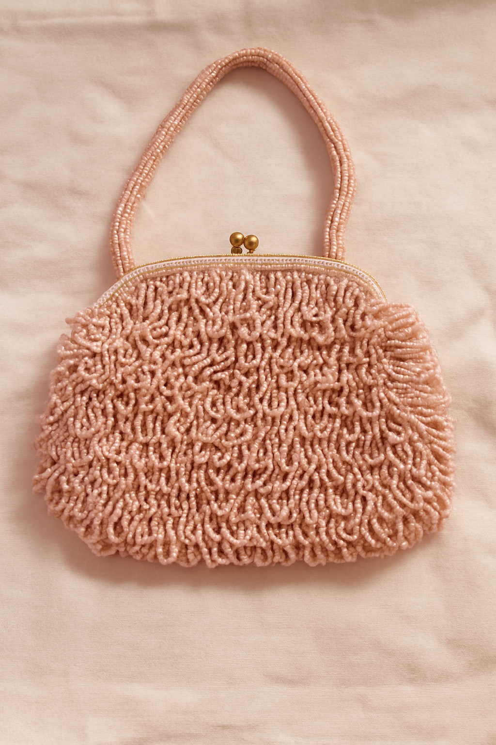 Vintage Pink Beaded Handbag – Made in Canada